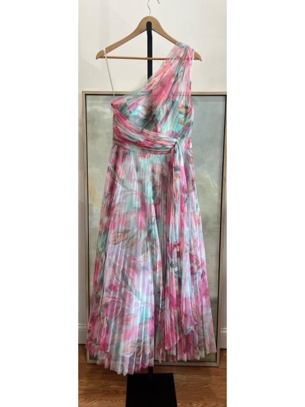 Anthropologie Hutch Phillippa Hutch Tulle One-Shoulder Midi Dress Size 10 - Picture 5 of 7